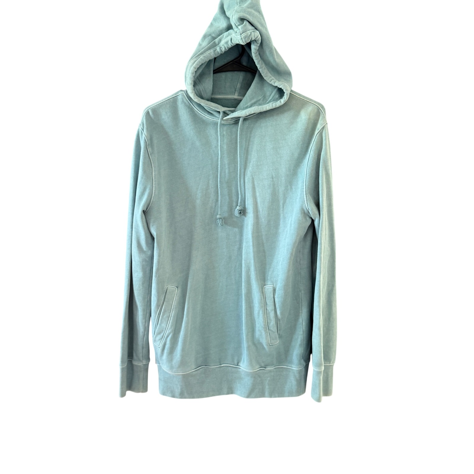 Goodfellow Mens Light Blue Green 100% Cotton Pullover Hoodie Sweatshirt Small